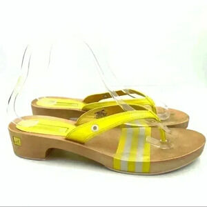 Sperry top sider sandals size 6 white yello wooden